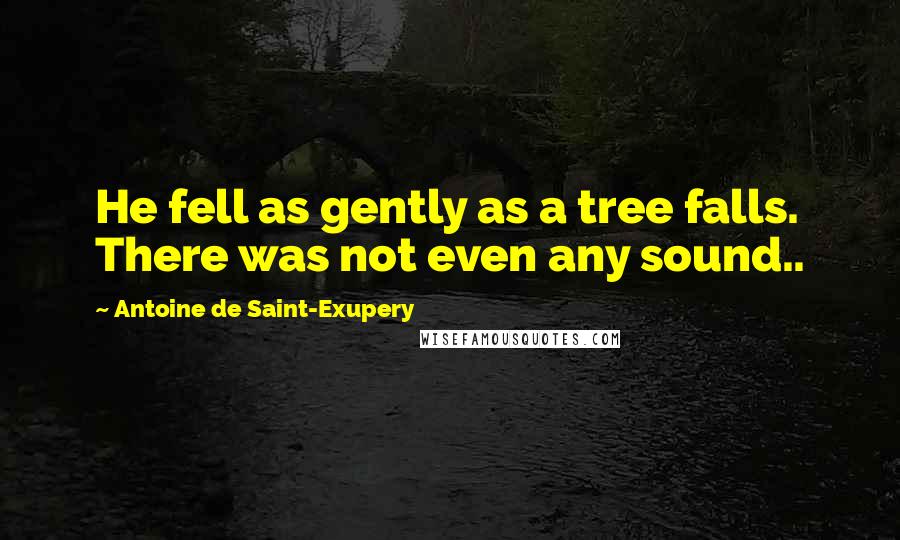 Antoine De Saint-Exupery Quotes: He fell as gently as a tree falls. There was not even any sound..