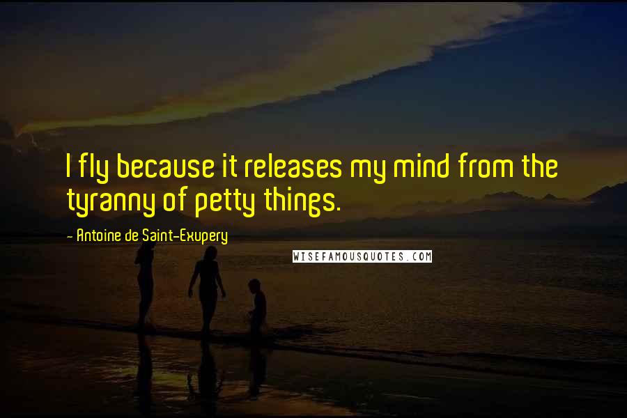 Antoine De Saint-Exupery Quotes: I fly because it releases my mind from the tyranny of petty things.