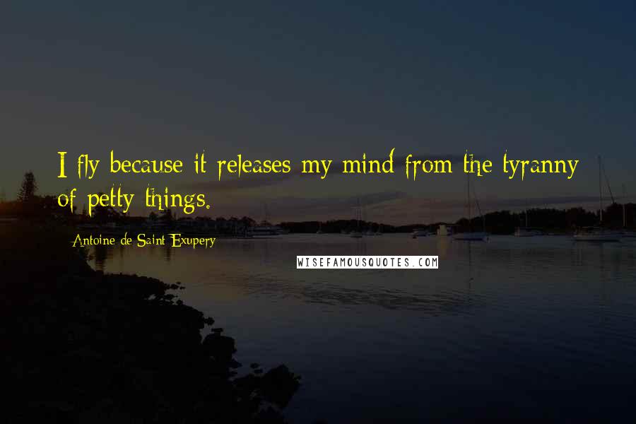 Antoine De Saint-Exupery Quotes: I fly because it releases my mind from the tyranny of petty things.