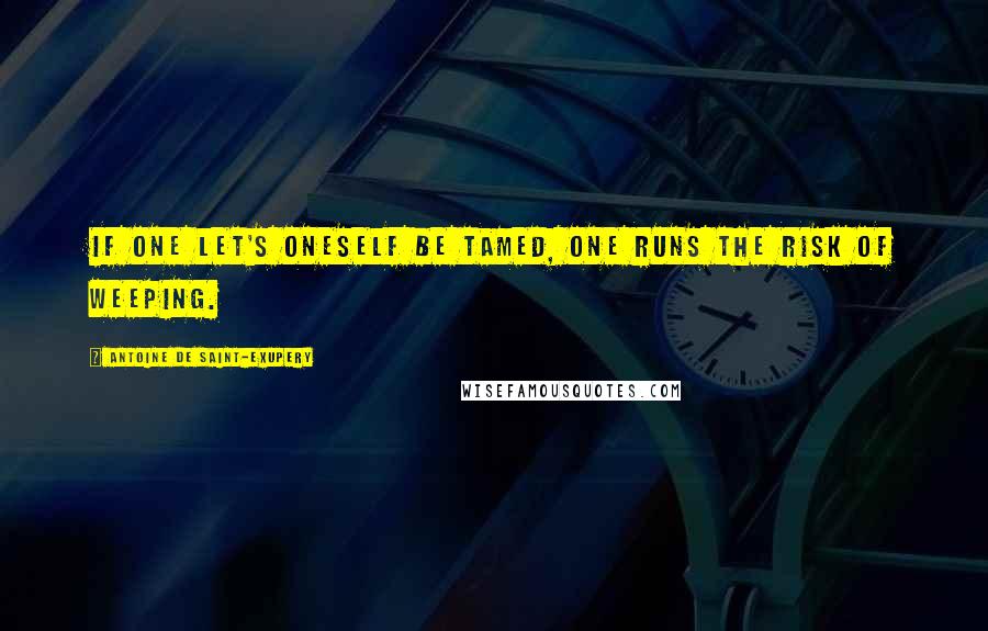 Antoine De Saint-Exupery Quotes: If one let's oneself be tamed, one runs the risk of weeping.