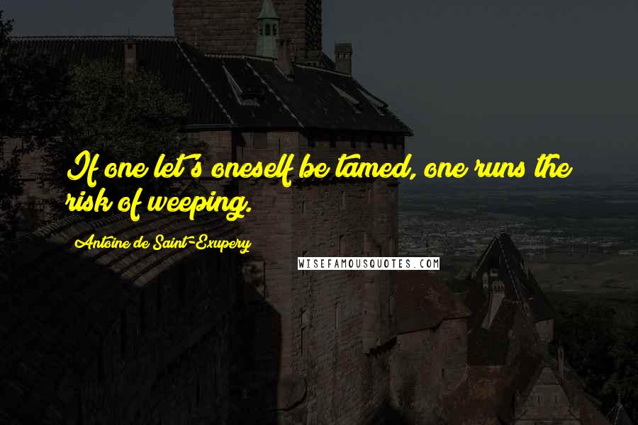 Antoine De Saint-Exupery Quotes: If one let's oneself be tamed, one runs the risk of weeping.