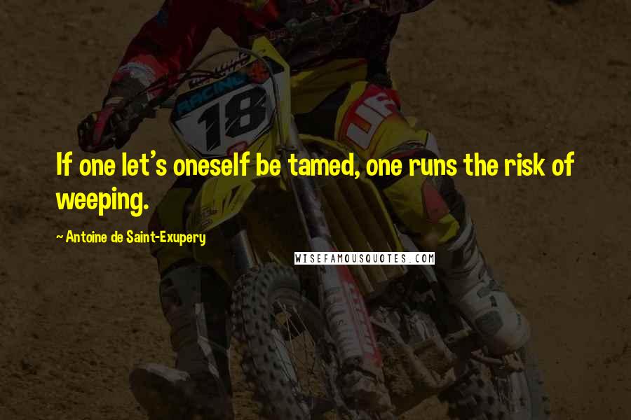 Antoine De Saint-Exupery Quotes: If one let's oneself be tamed, one runs the risk of weeping.