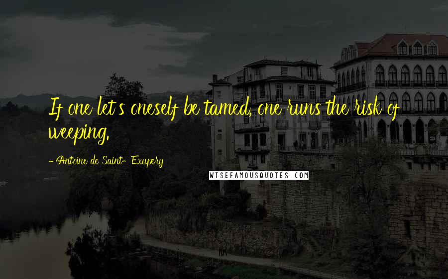 Antoine De Saint-Exupery Quotes: If one let's oneself be tamed, one runs the risk of weeping.