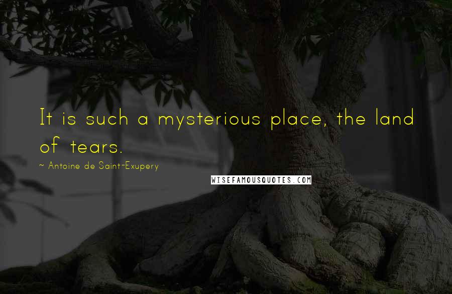 Antoine De Saint-Exupery Quotes: It is such a mysterious place, the land of tears.