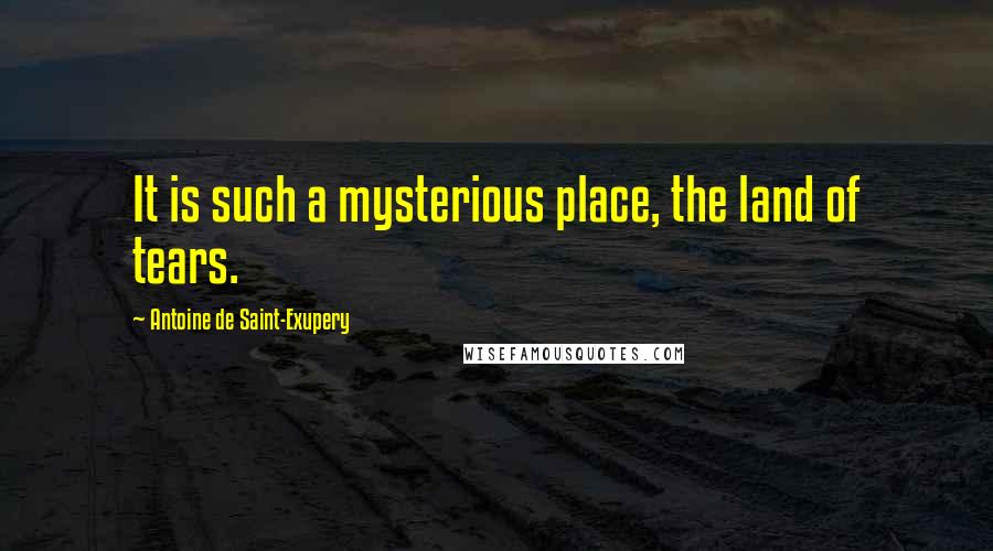 Antoine De Saint-Exupery Quotes: It is such a mysterious place, the land of tears.