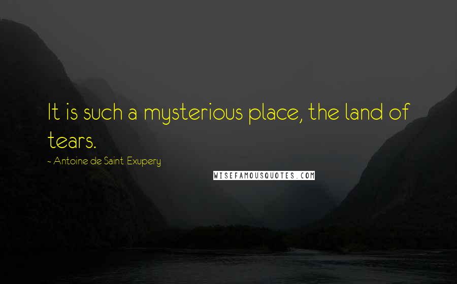 Antoine De Saint-Exupery Quotes: It is such a mysterious place, the land of tears.