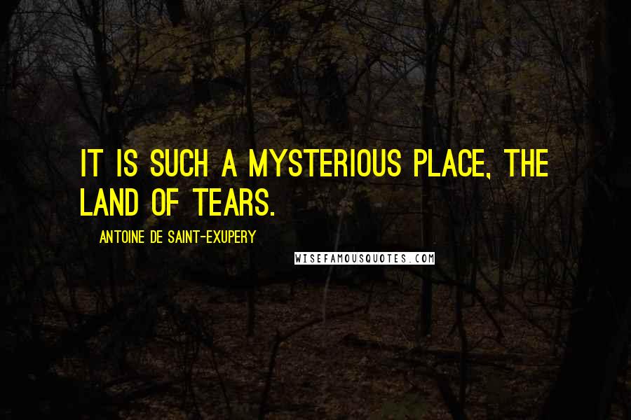 Antoine De Saint-Exupery Quotes: It is such a mysterious place, the land of tears.