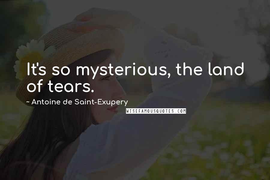 Antoine De Saint-Exupery Quotes: It's so mysterious, the land of tears.