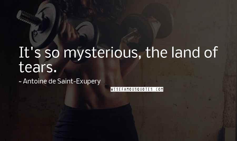 Antoine De Saint-Exupery Quotes: It's so mysterious, the land of tears.