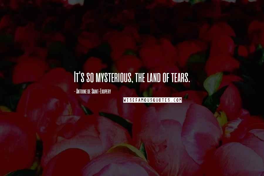 Antoine De Saint-Exupery Quotes: It's so mysterious, the land of tears.