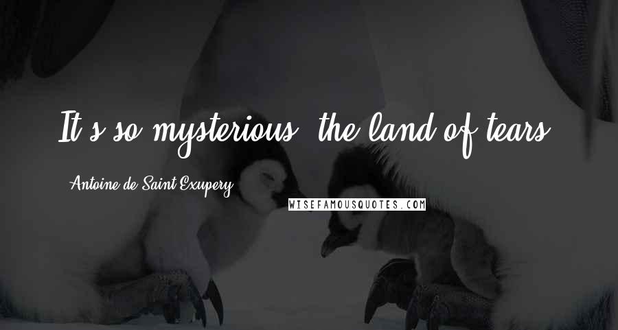 Antoine De Saint-Exupery Quotes: It's so mysterious, the land of tears.