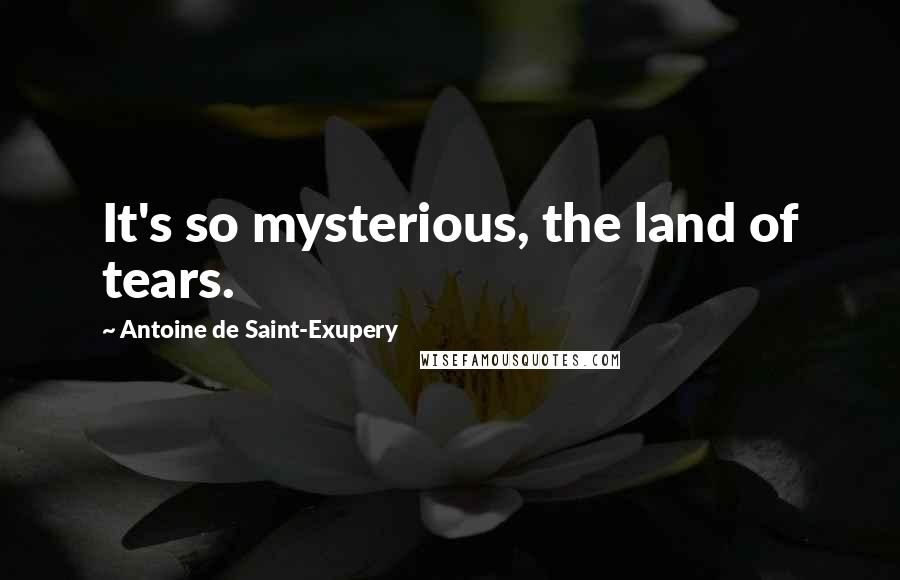 Antoine De Saint-Exupery Quotes: It's so mysterious, the land of tears.