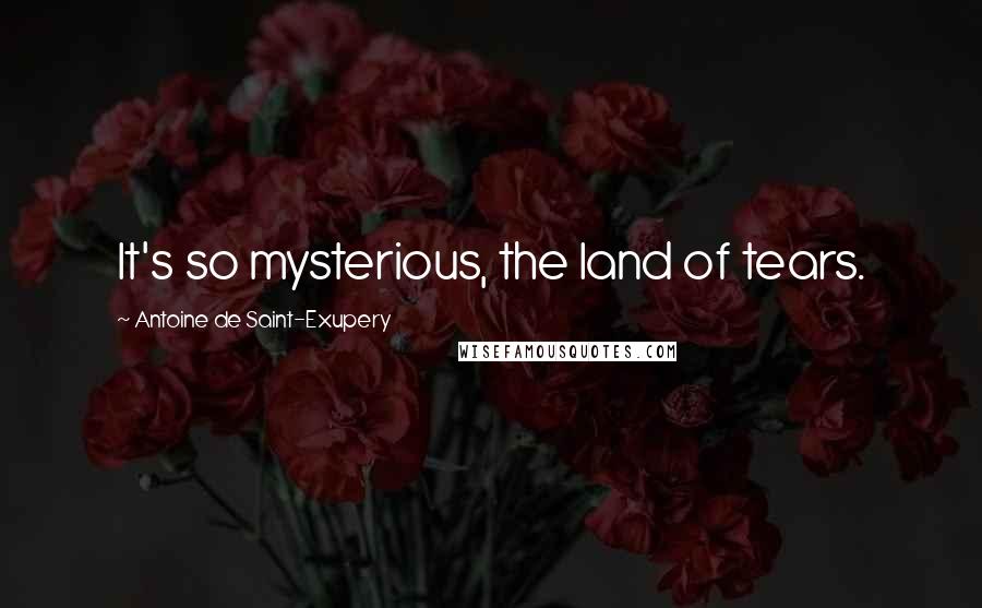 Antoine De Saint-Exupery Quotes: It's so mysterious, the land of tears.