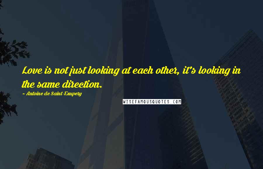 Antoine De Saint-Exupery Quotes: Love is not just looking at each other, it's looking in the same direction.