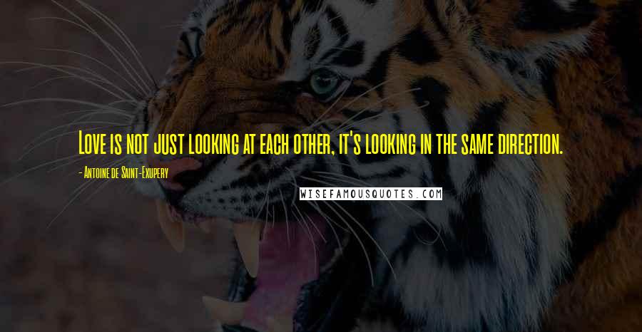 Antoine De Saint-Exupery Quotes: Love is not just looking at each other, it's looking in the same direction.