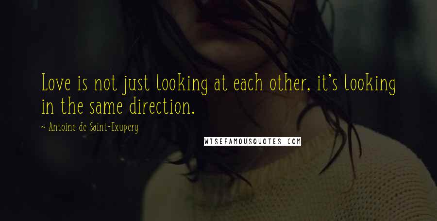 Antoine De Saint-Exupery Quotes: Love is not just looking at each other, it's looking in the same direction.