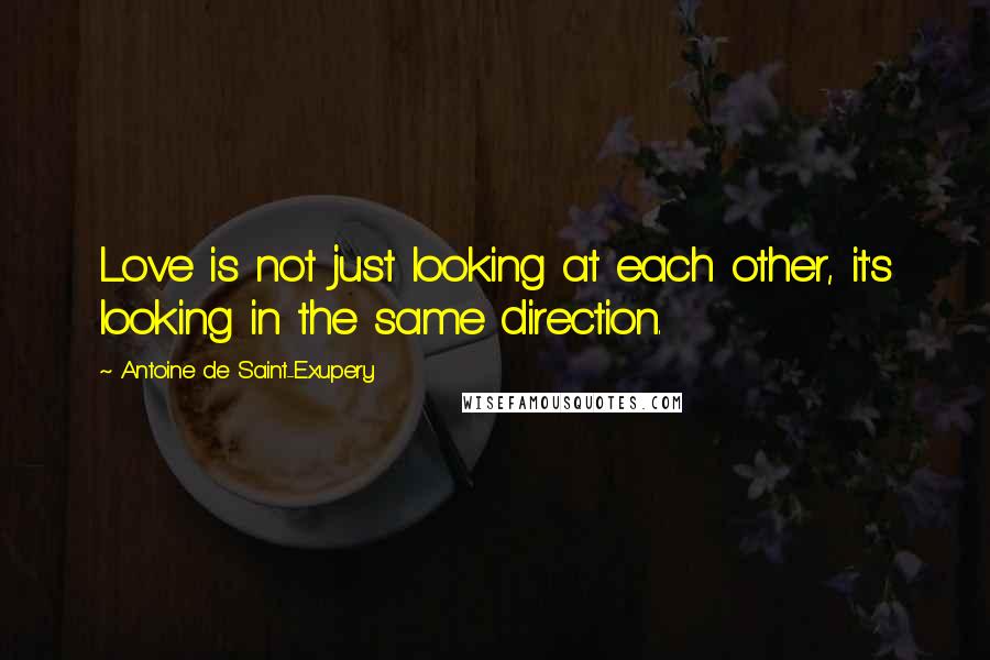 Antoine De Saint-Exupery Quotes: Love is not just looking at each other, it's looking in the same direction.