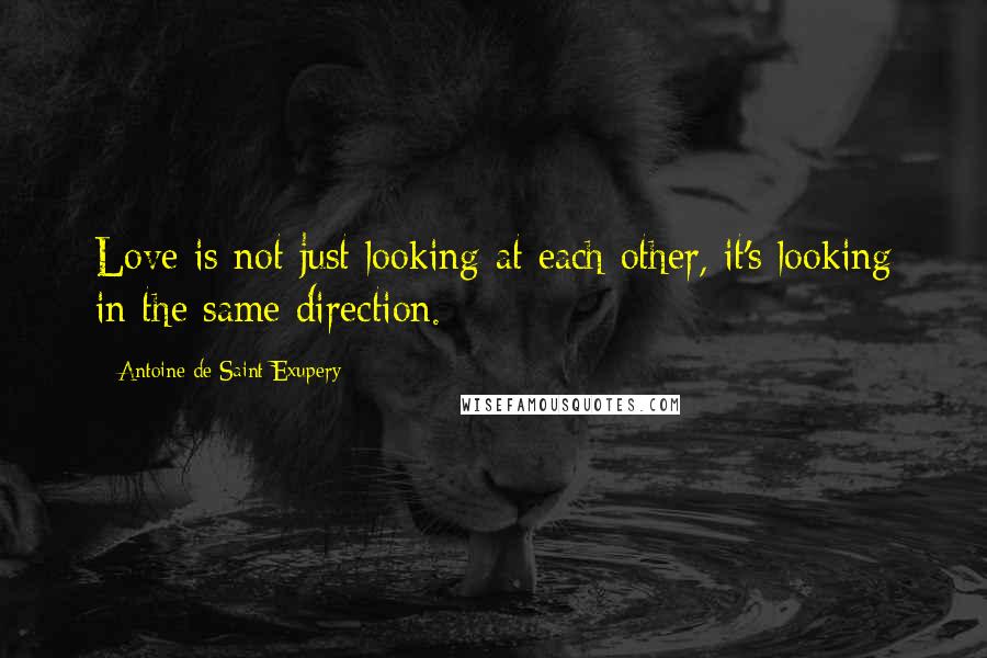 Antoine De Saint-Exupery Quotes: Love is not just looking at each other, it's looking in the same direction.