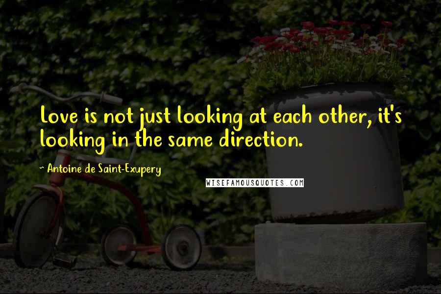 Antoine De Saint-Exupery Quotes: Love is not just looking at each other, it's looking in the same direction.