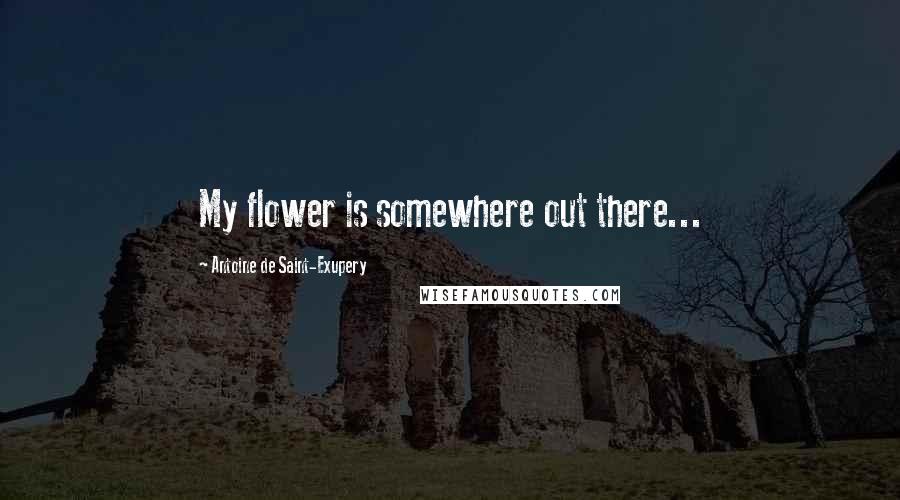Antoine De Saint-Exupery Quotes: My flower is somewhere out there...