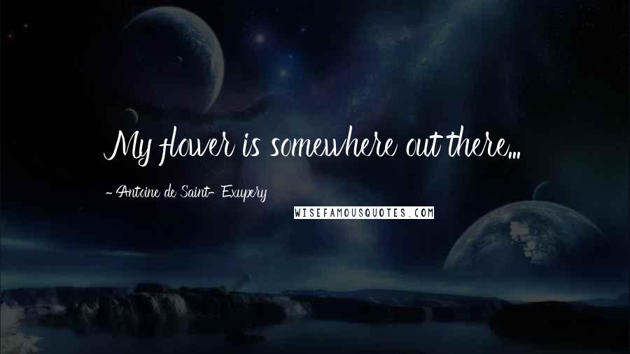Antoine De Saint-Exupery Quotes: My flower is somewhere out there...