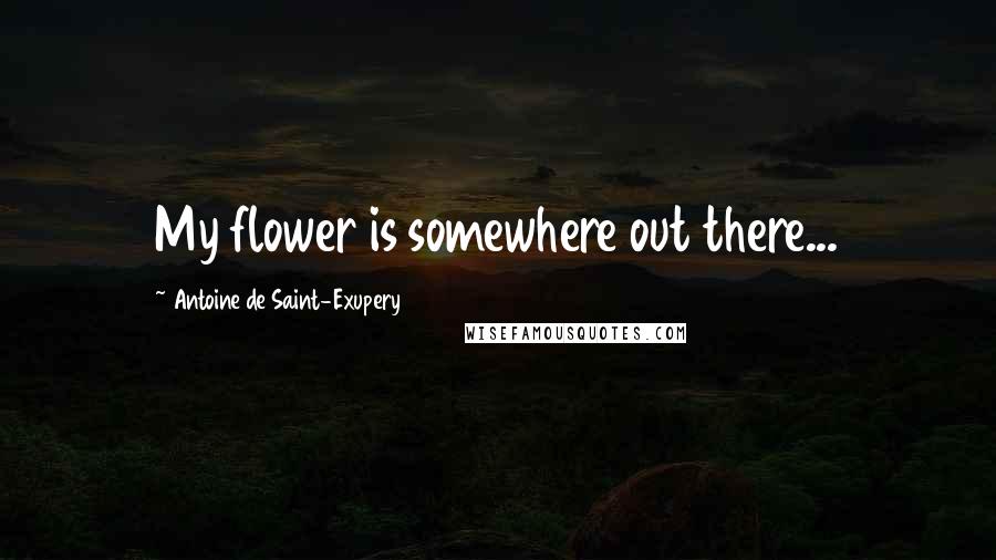Antoine De Saint-Exupery Quotes: My flower is somewhere out there...