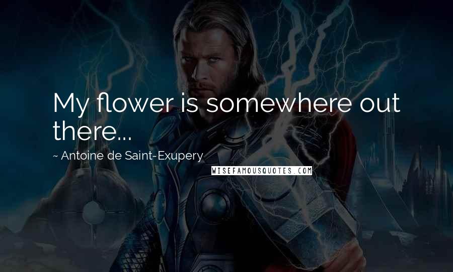 Antoine De Saint-Exupery Quotes: My flower is somewhere out there...