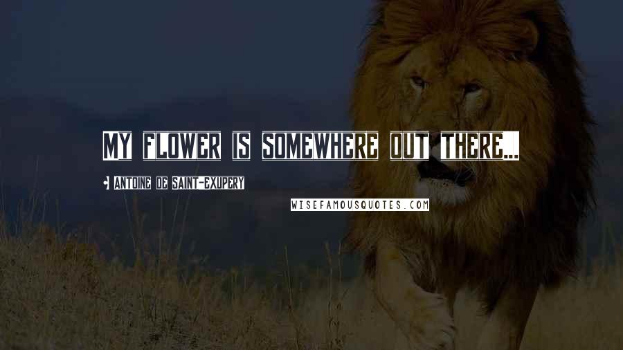 Antoine De Saint-Exupery Quotes: My flower is somewhere out there...