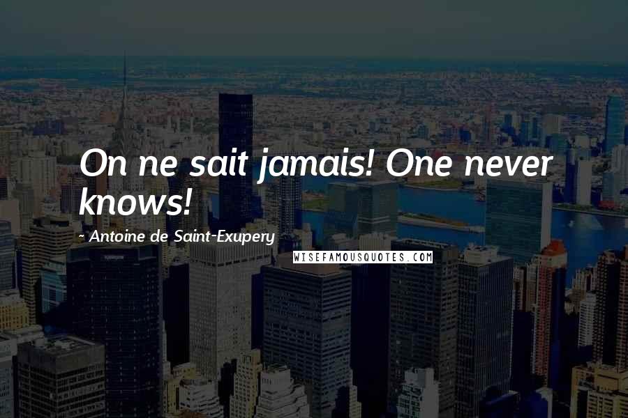 Antoine De Saint-Exupery Quotes: On ne sait jamais! One never knows!