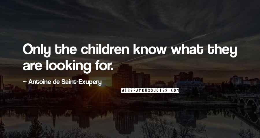 Antoine De Saint-Exupery Quotes: Only the children know what they are looking for.