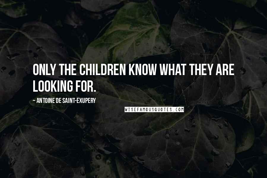 Antoine De Saint-Exupery Quotes: Only the children know what they are looking for.