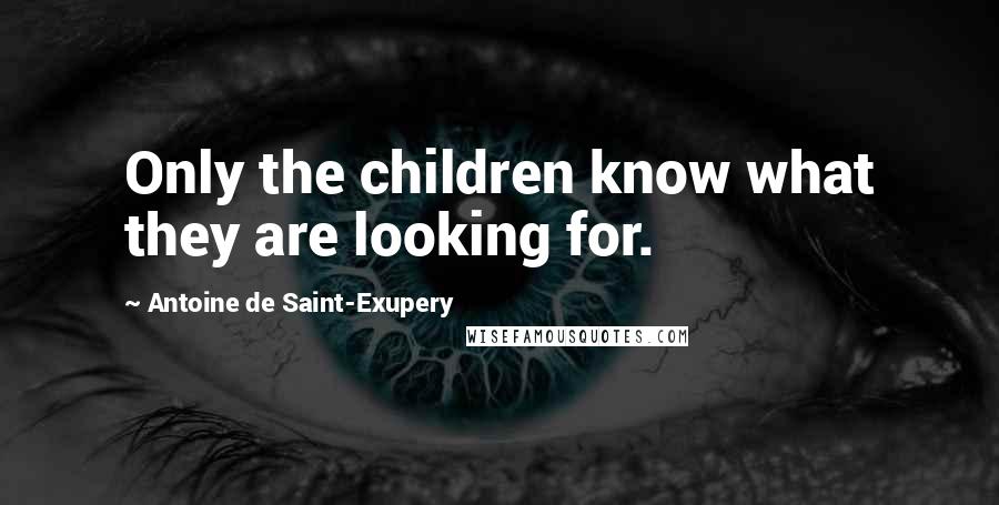 Antoine De Saint-Exupery Quotes: Only the children know what they are looking for.