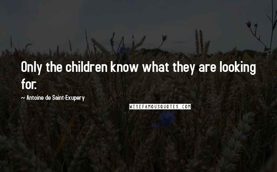 Antoine De Saint-Exupery Quotes: Only the children know what they are looking for.