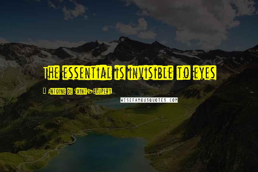 Antoine De Saint-Exupery Quotes: The essential is invisible to eyes