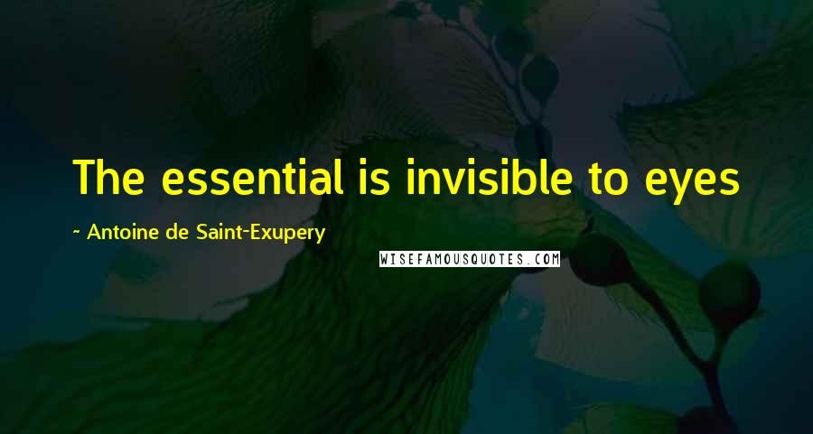 Antoine De Saint-Exupery Quotes: The essential is invisible to eyes