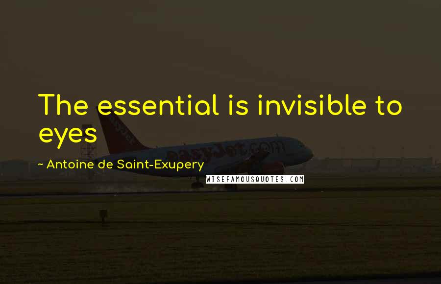 Antoine De Saint-Exupery Quotes: The essential is invisible to eyes