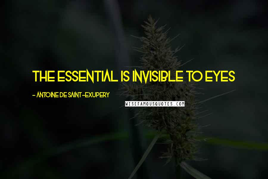 Antoine De Saint-Exupery Quotes: The essential is invisible to eyes