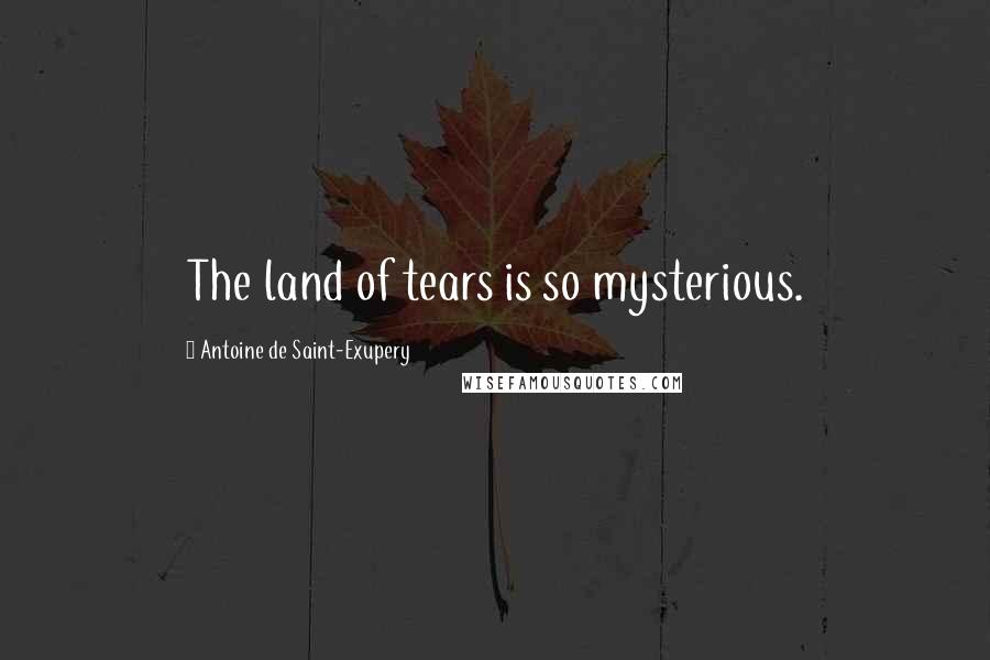 Antoine De Saint-Exupery Quotes: The land of tears is so mysterious.