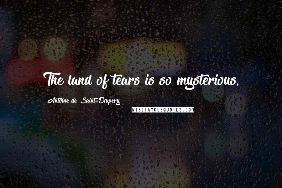 Antoine De Saint-Exupery Quotes: The land of tears is so mysterious.