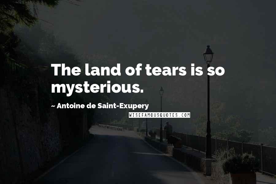 Antoine De Saint-Exupery Quotes: The land of tears is so mysterious.