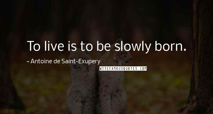 Antoine De Saint-Exupery Quotes: To live is to be slowly born.