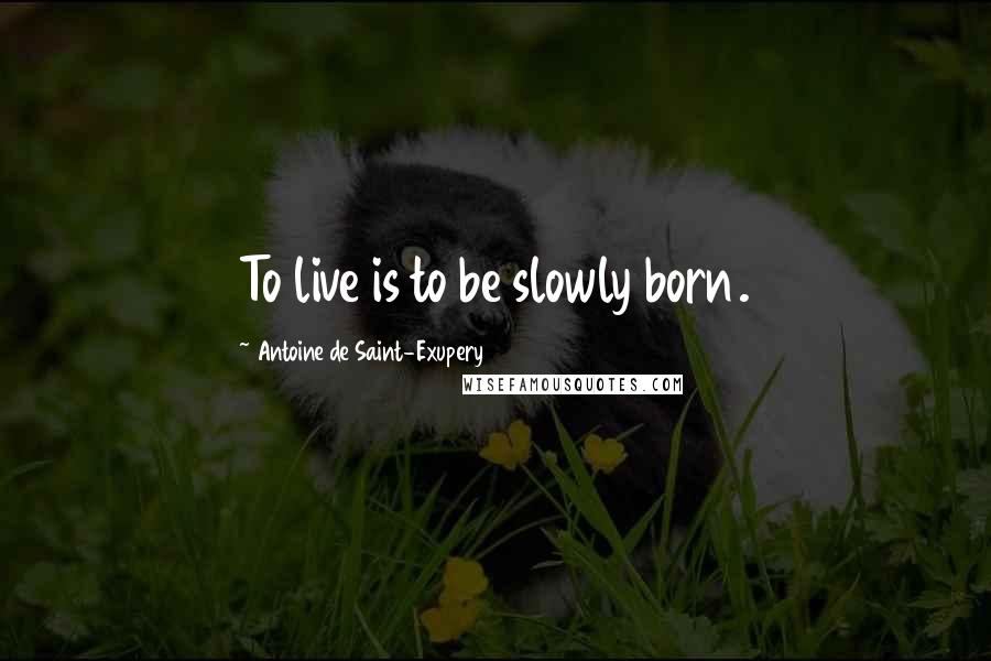 Antoine De Saint-Exupery Quotes: To live is to be slowly born.