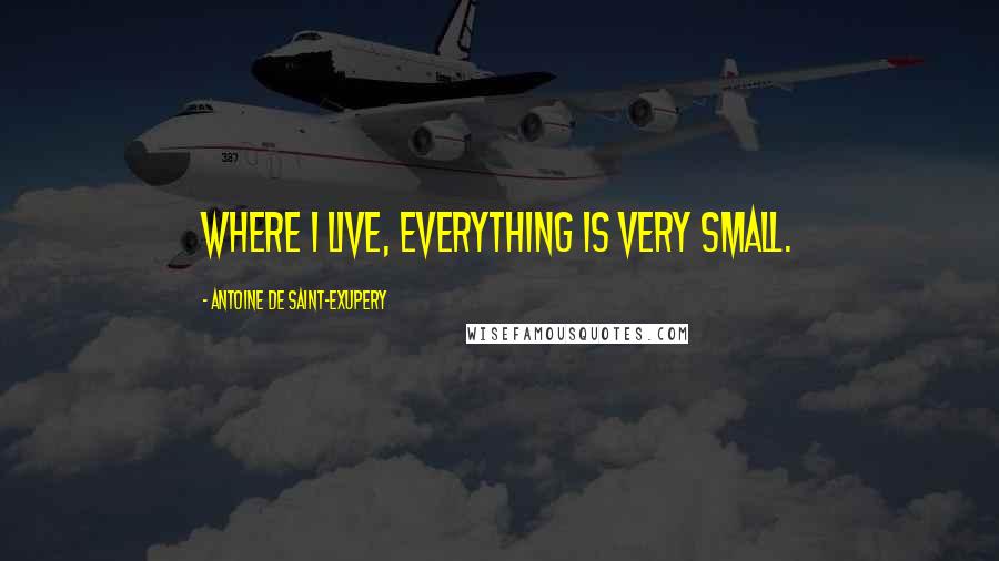 Antoine De Saint-Exupery Quotes: Where I live, everything is very small.