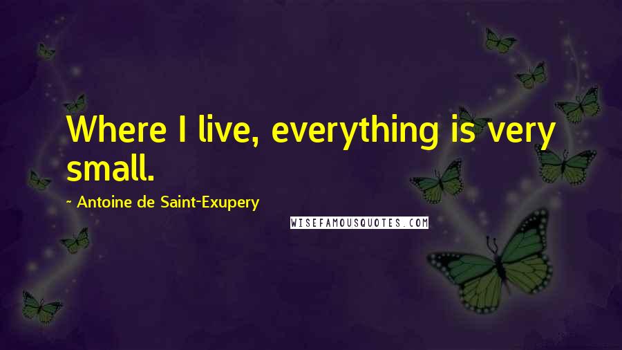 Antoine De Saint-Exupery Quotes: Where I live, everything is very small.