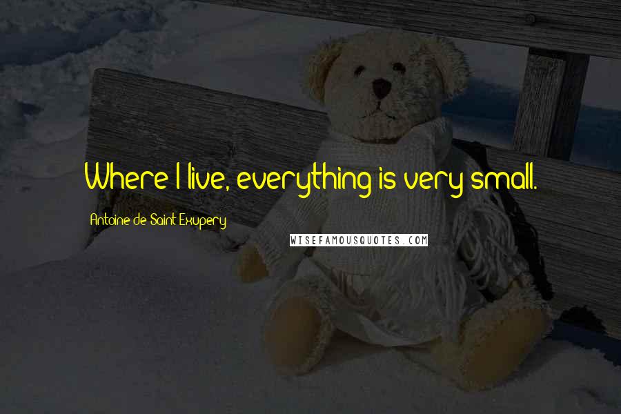 Antoine De Saint-Exupery Quotes: Where I live, everything is very small.