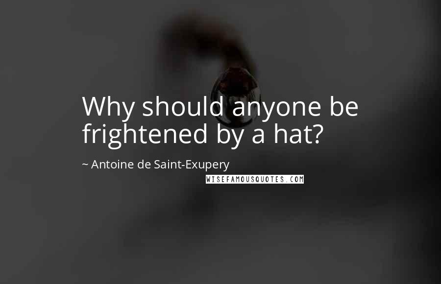 Antoine De Saint-Exupery Quotes: Why should anyone be frightened by a hat?