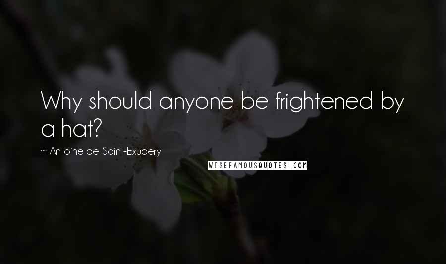 Antoine De Saint-Exupery Quotes: Why should anyone be frightened by a hat?