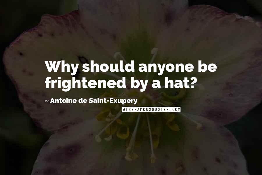 Antoine De Saint-Exupery Quotes: Why should anyone be frightened by a hat?