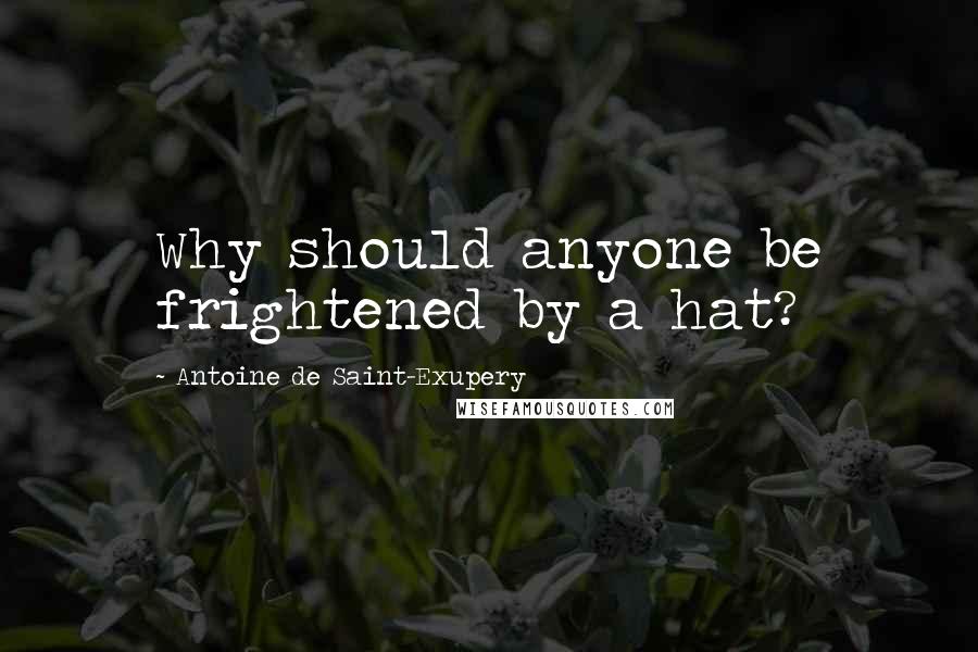 Antoine De Saint-Exupery Quotes: Why should anyone be frightened by a hat?