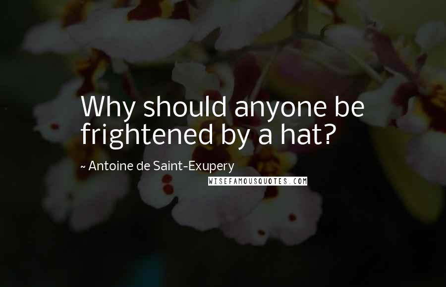 Antoine De Saint-Exupery Quotes: Why should anyone be frightened by a hat?